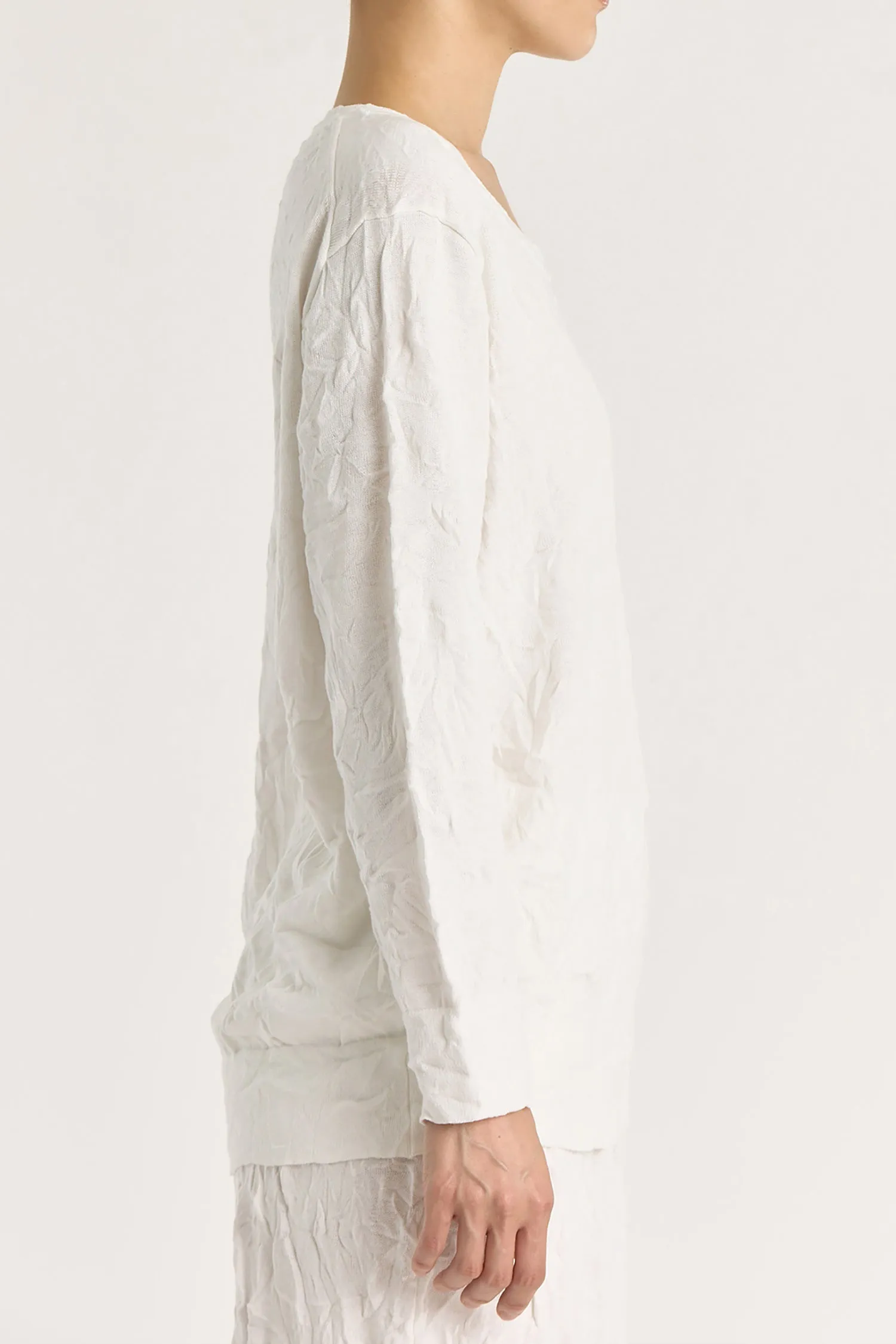 CRINKLED SUMMER KNIT TOP / WHITE / CP-LCK09 sold by Black Crane product image thumbnail 5
