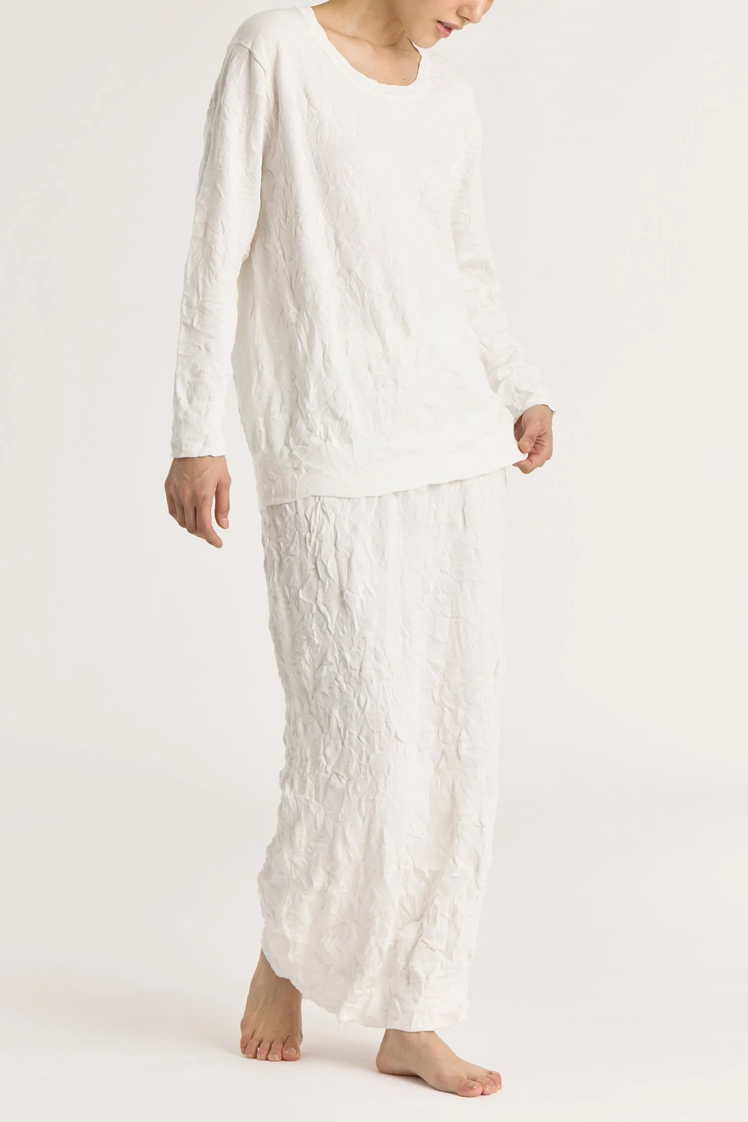 CRINKLED SUMMER KNIT TOP / WHITE / CP-LCK09 sold by Black Crane product image thumbnail 3