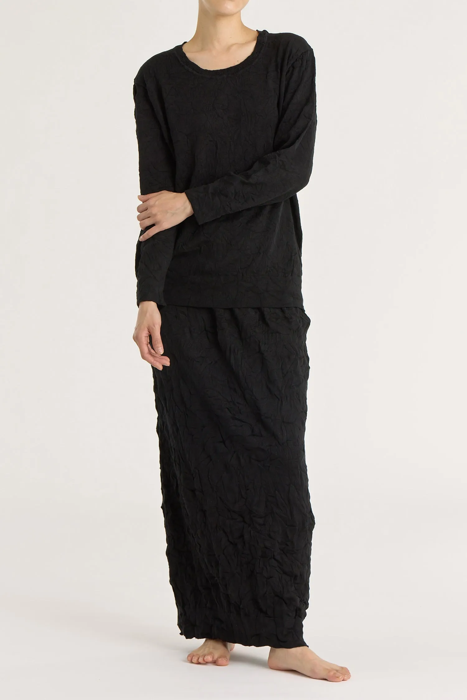 CRINKLED SUMMER KNIT TOP / BLACK / CP-LCK09 sold by Black Crane product image thumbnail 4