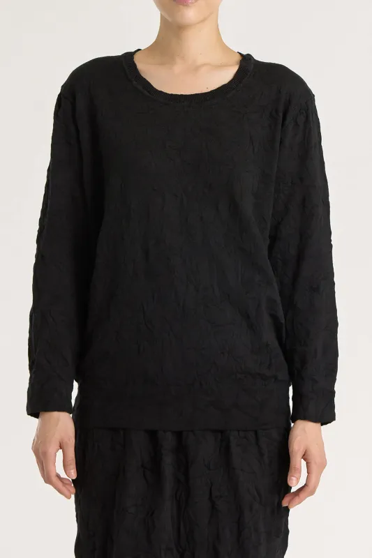 CRINKLED SUMMER KNIT TOP / BLACK / CP-LCK09 made by Black Crane