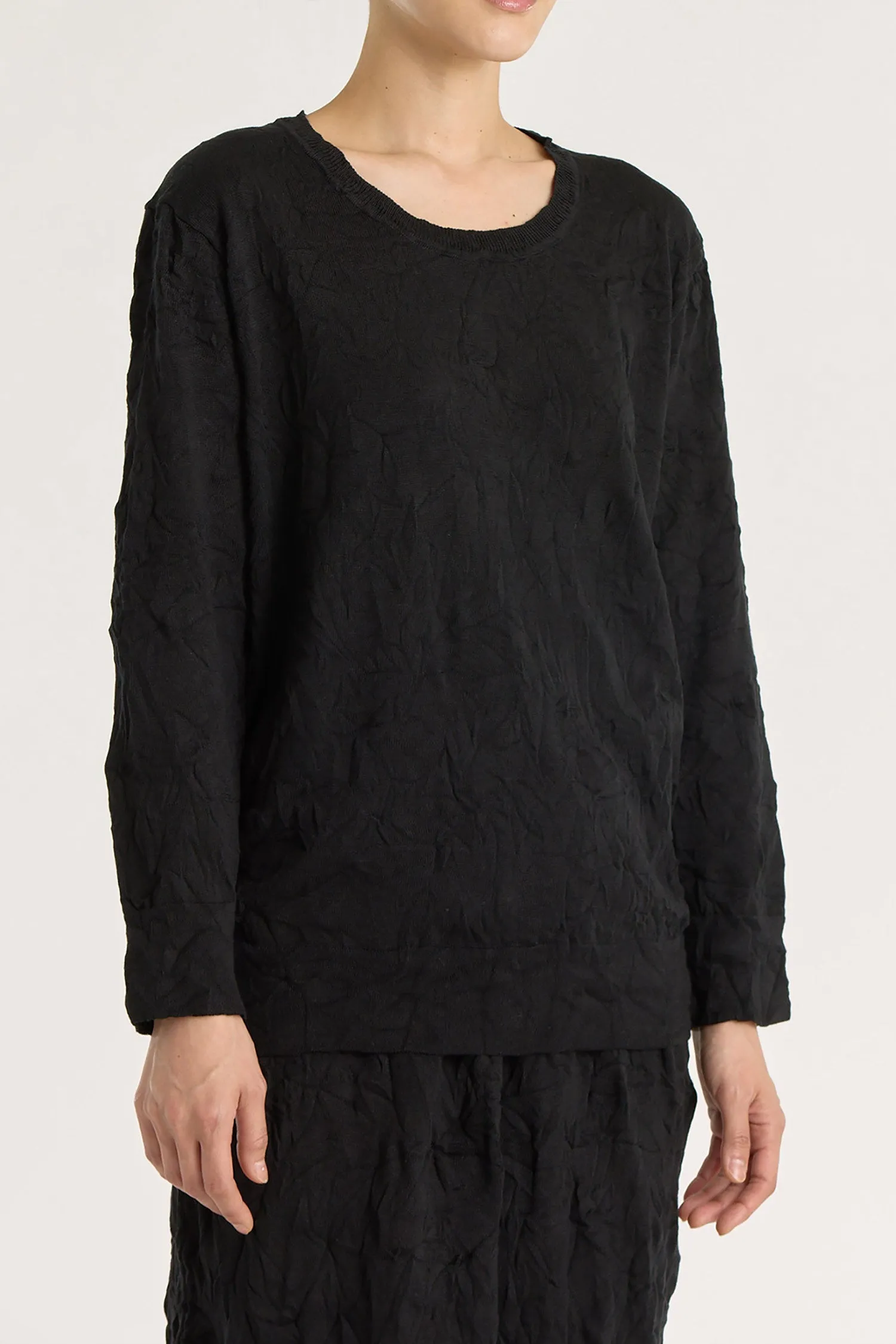 CRINKLED SUMMER KNIT TOP / BLACK / CP-LCK09 sold by Black Crane product image thumbnail 2