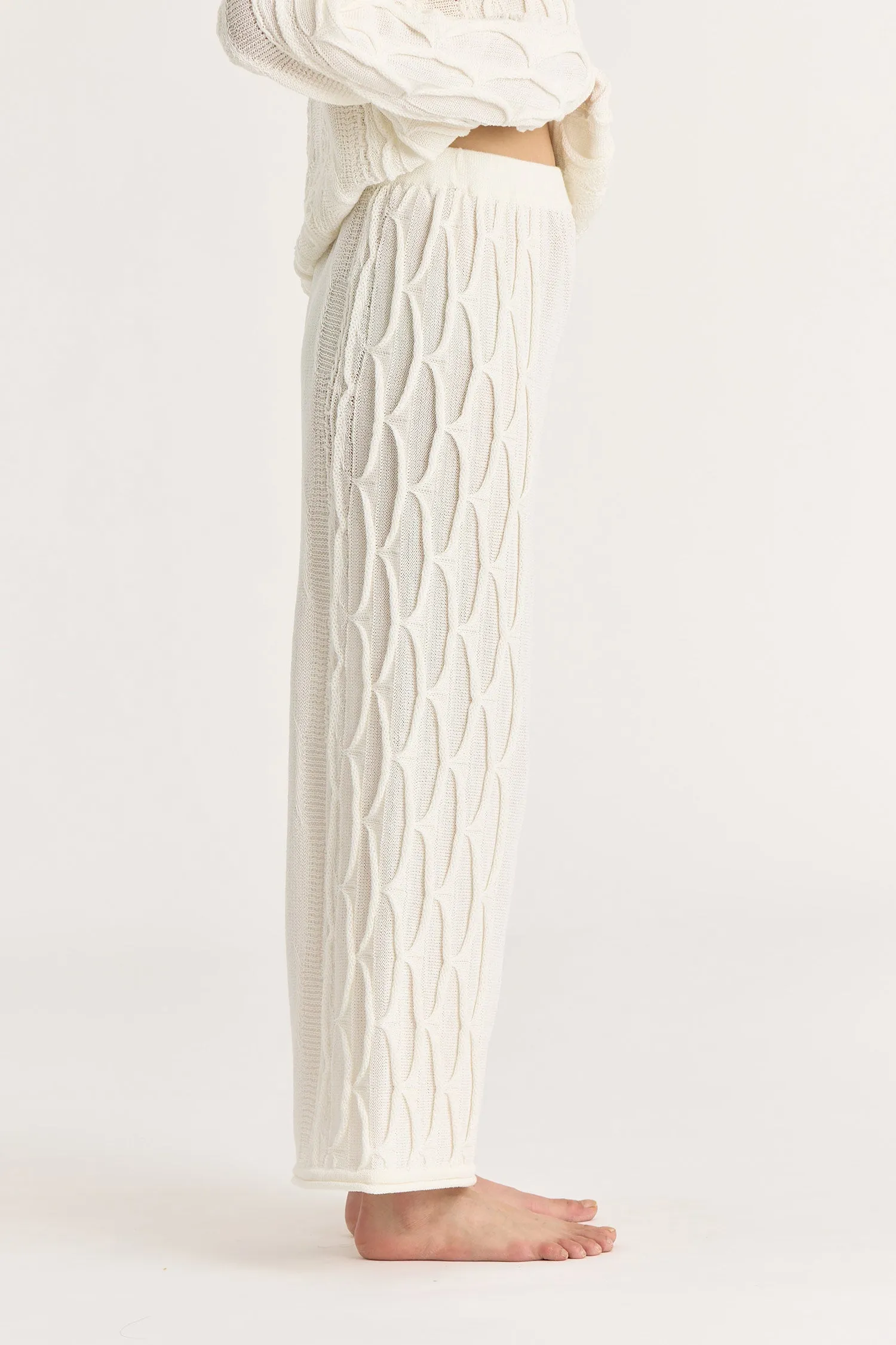 CABLE KNIT PANTS / IVORY / C-CBP25 sold by Black Crane product image thumbnail 2