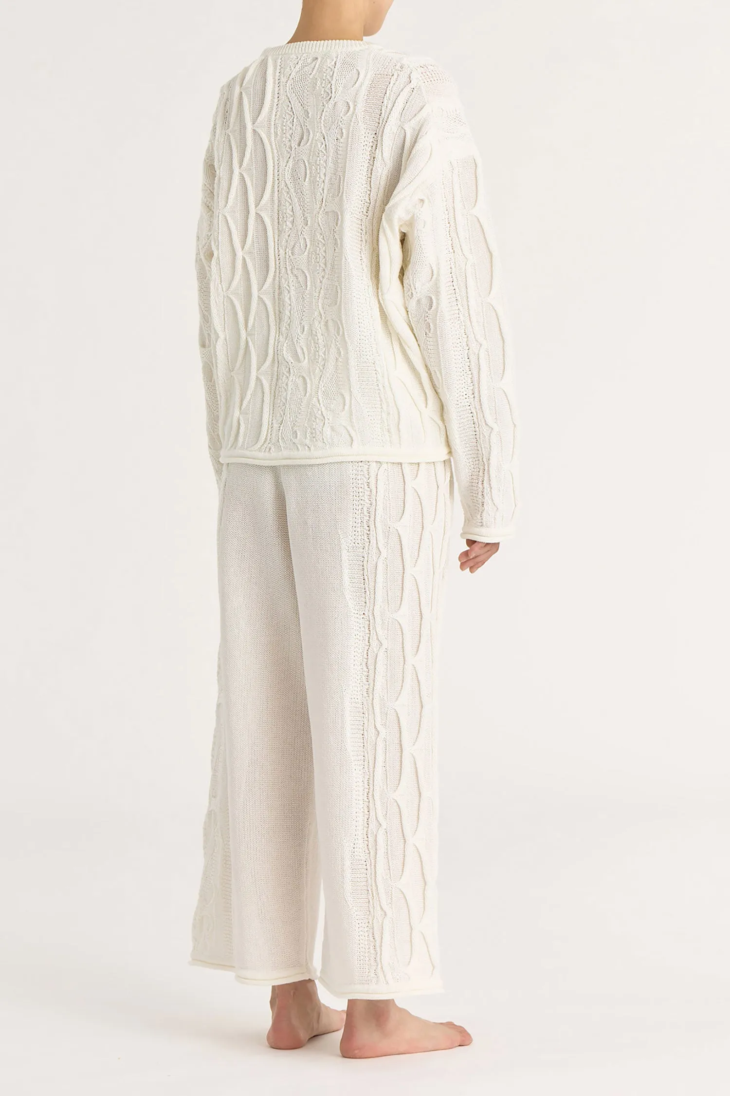 CABLE KNIT PANTS / IVORY / C-CBP25 sold by Black Crane product image thumbnail 5