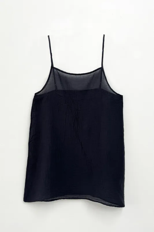 MIDI CAMI / FADED BLACK made by Black Crane