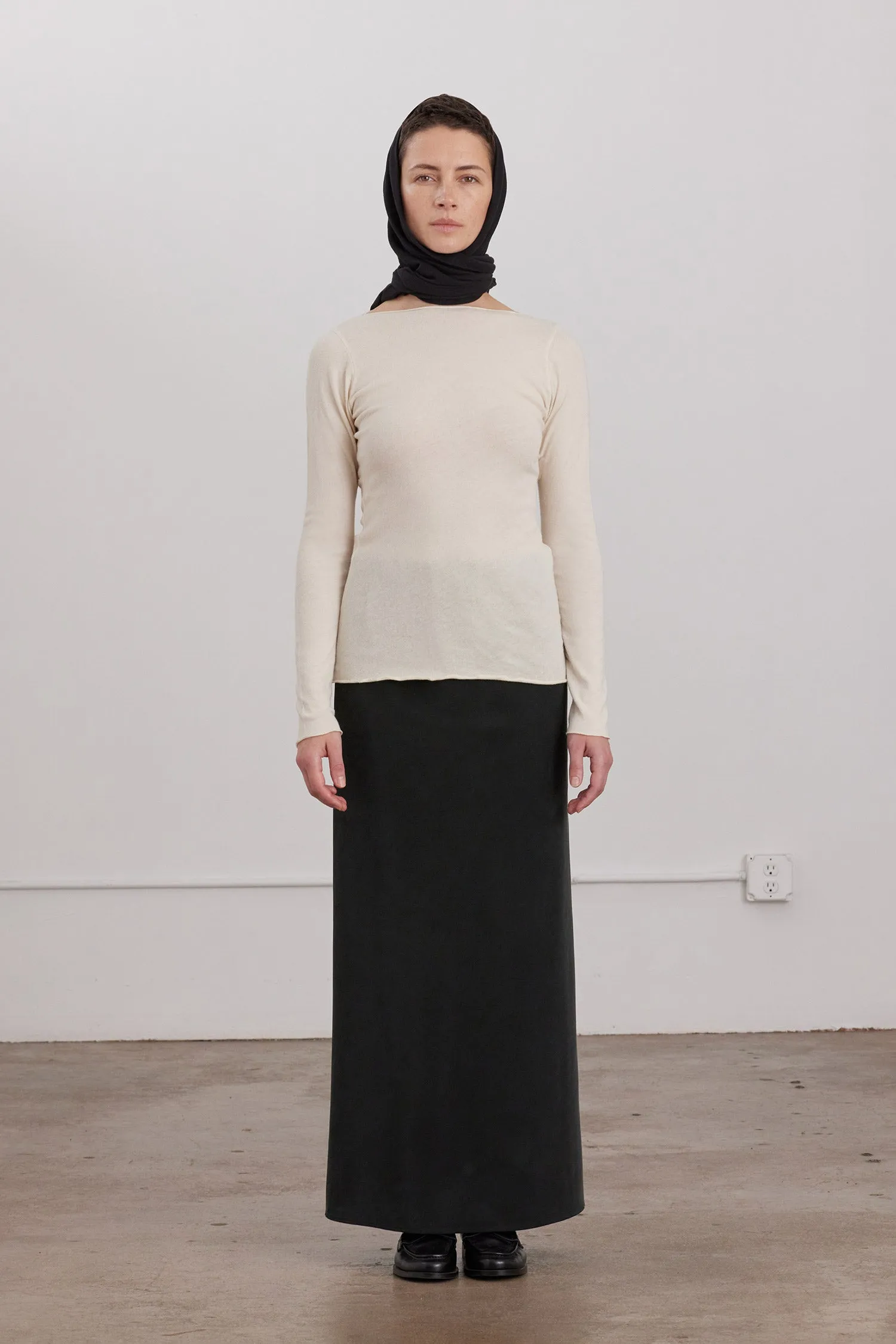 BOAT NECK LONG SLEEVE / NATURAL sold by Black Crane product image thumbnail 4