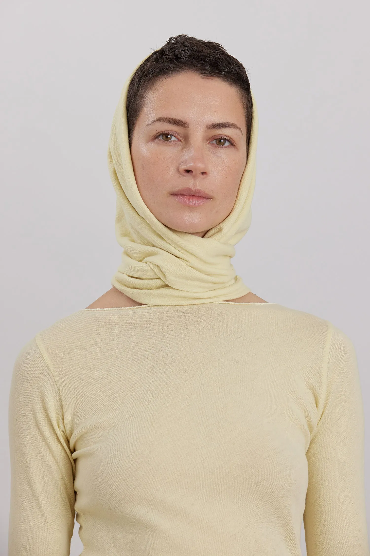 ORGANIC COTTON CASHMERE TRIANGLE SCARF / CUSTARD sold by Black Crane product image thumbnail 5