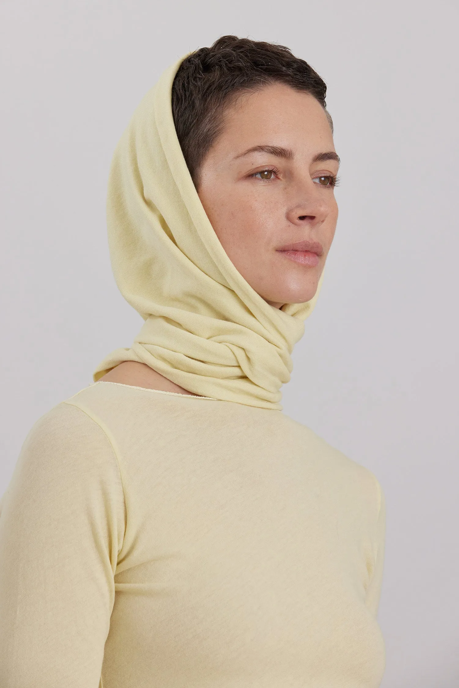 ORGANIC COTTON CASHMERE TRIANGLE SCARF / CUSTARD sold by Black Crane product image thumbnail 2