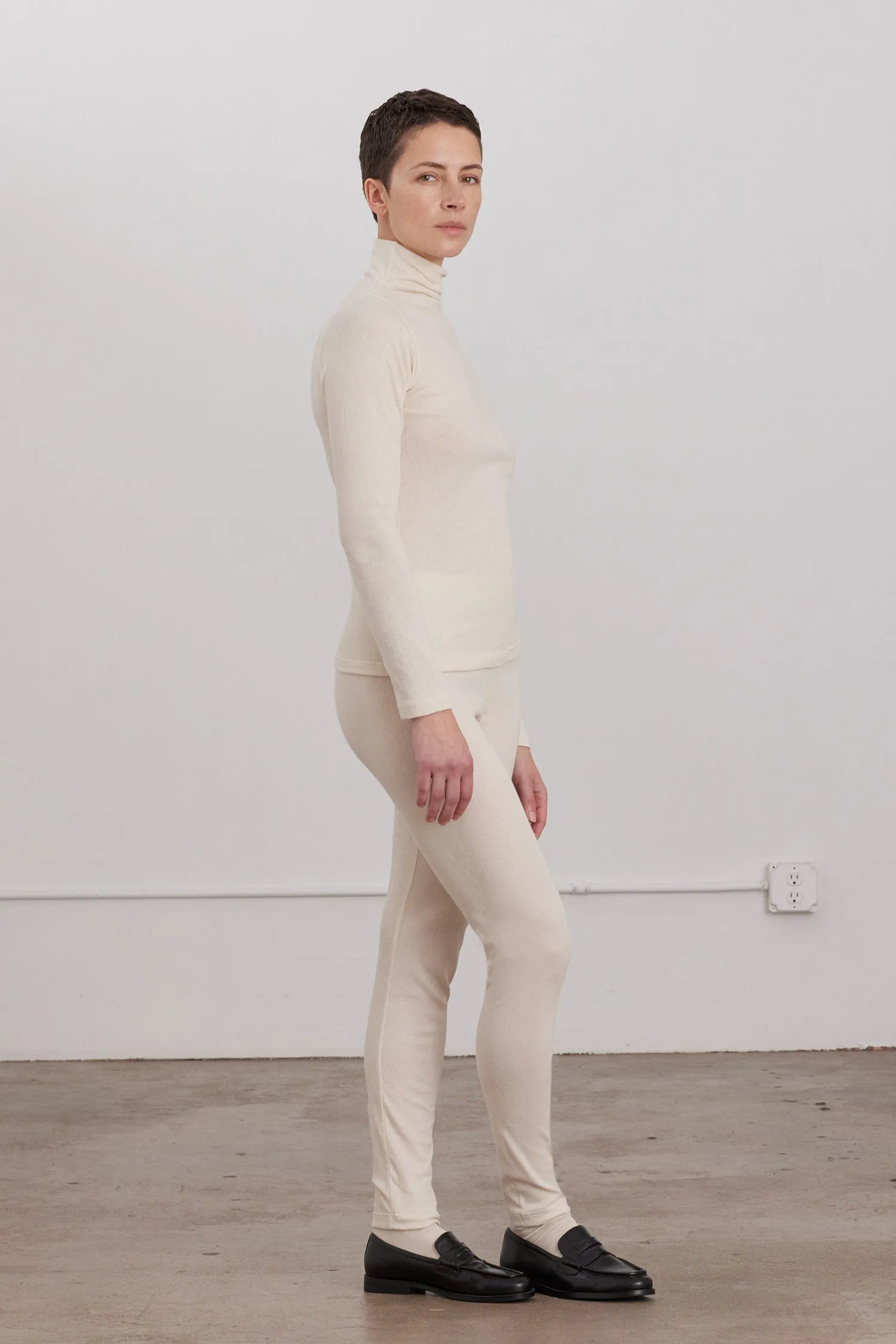 ORGANIC COTTON CASHMERE LEGGINGS / NATURAL sold by Black Crane product image thumbnail 5