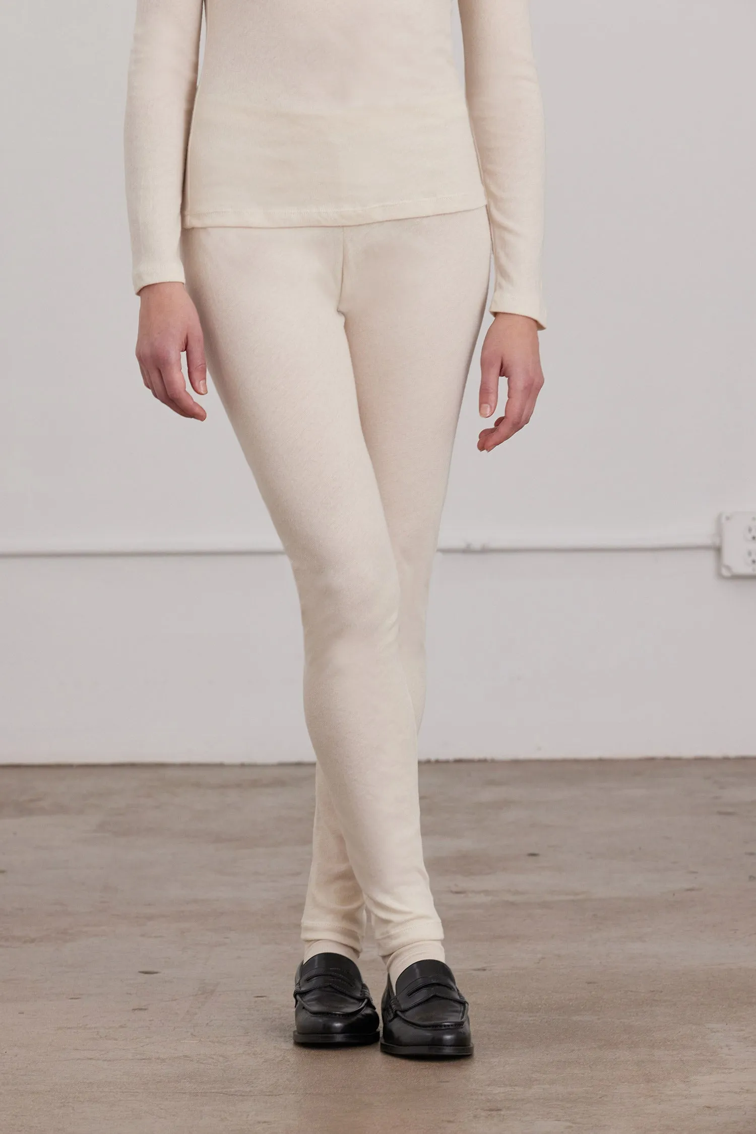 ORGANIC COTTON CASHMERE LEGGINGS / NATURAL sold by Black Crane product image thumbnail 2