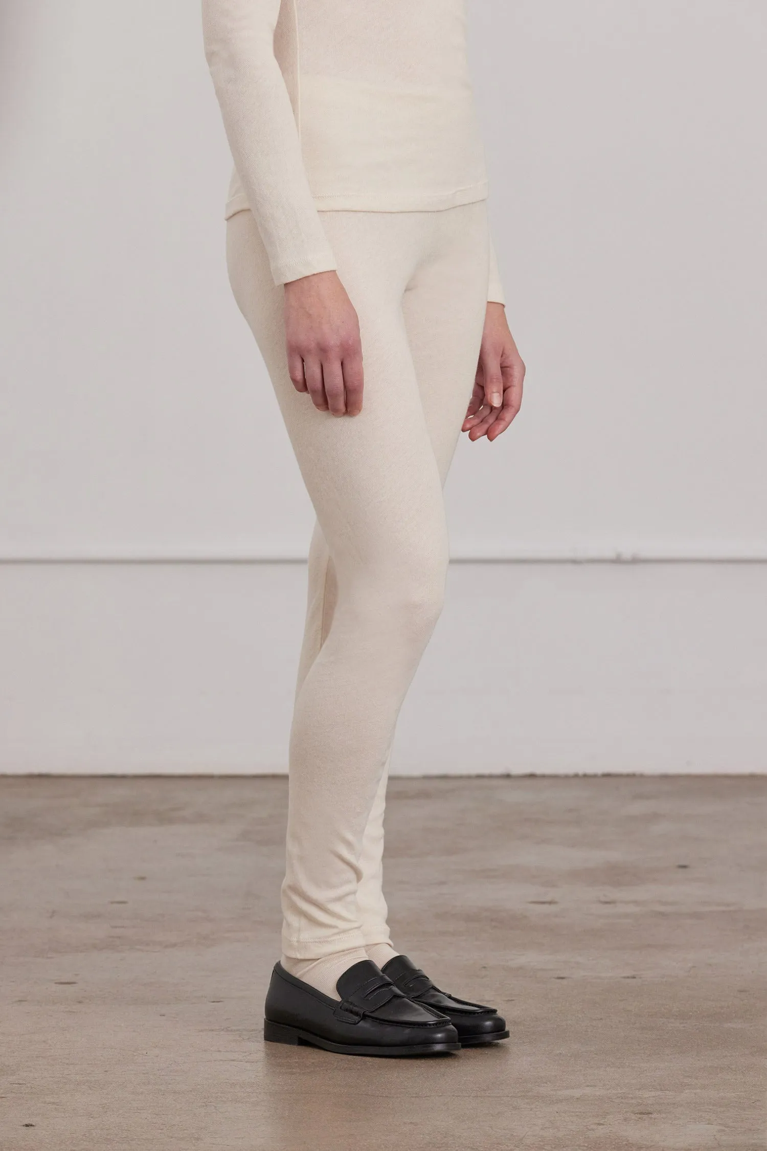 ORGANIC COTTON CASHMERE LEGGINGS / NATURAL sold by Black Crane product image thumbnail 3
