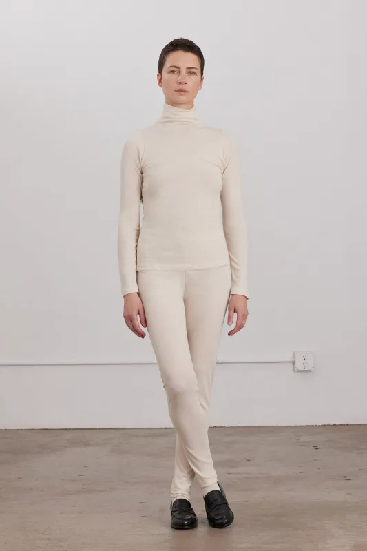 ORGANIC COTTON CASHMERE LEGGINGS / NATURAL made by Black Crane
