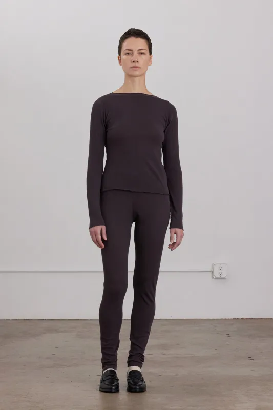 ORGANIC COTTON CASHMERE LEGGINGS / DK. PLUM made by Black Crane