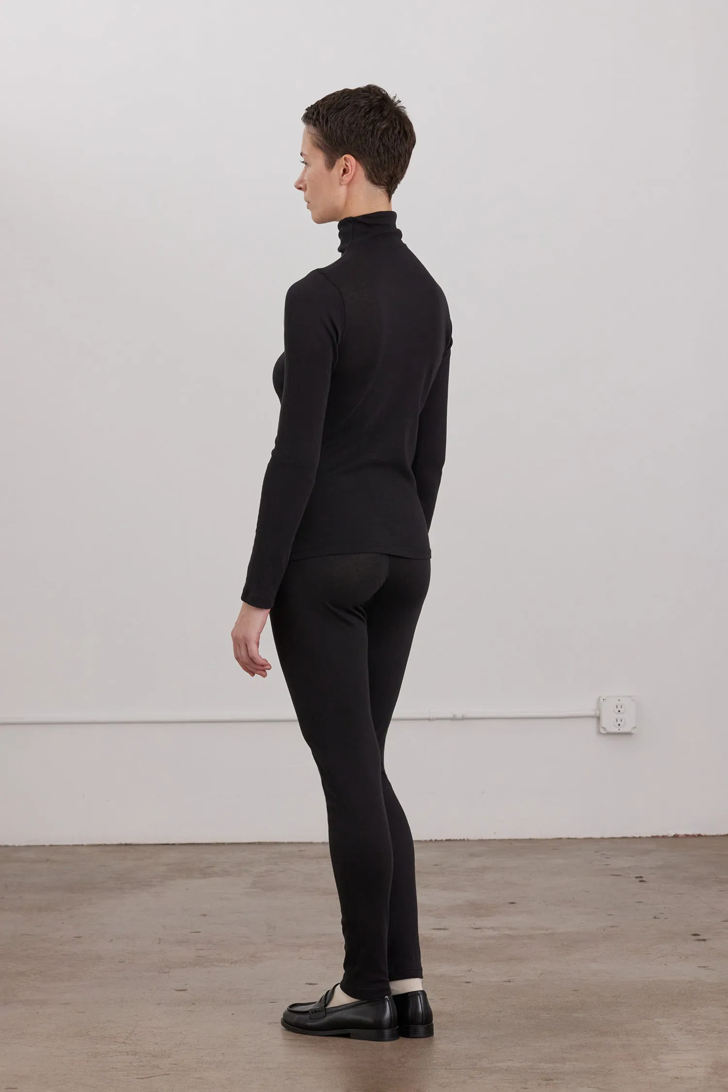 ORGANIC COTTON CASHMERE LEGGINGS / BLACK sold by Black Crane product image thumbnail 5