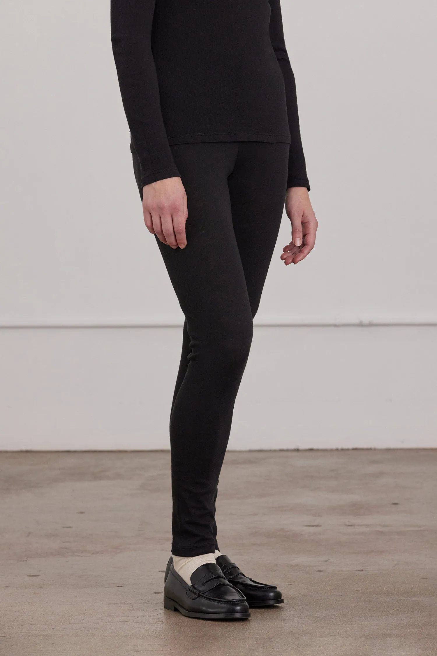 ORGANIC COTTON CASHMERE LEGGINGS / BLACK sold by Black Crane product image thumbnail 2