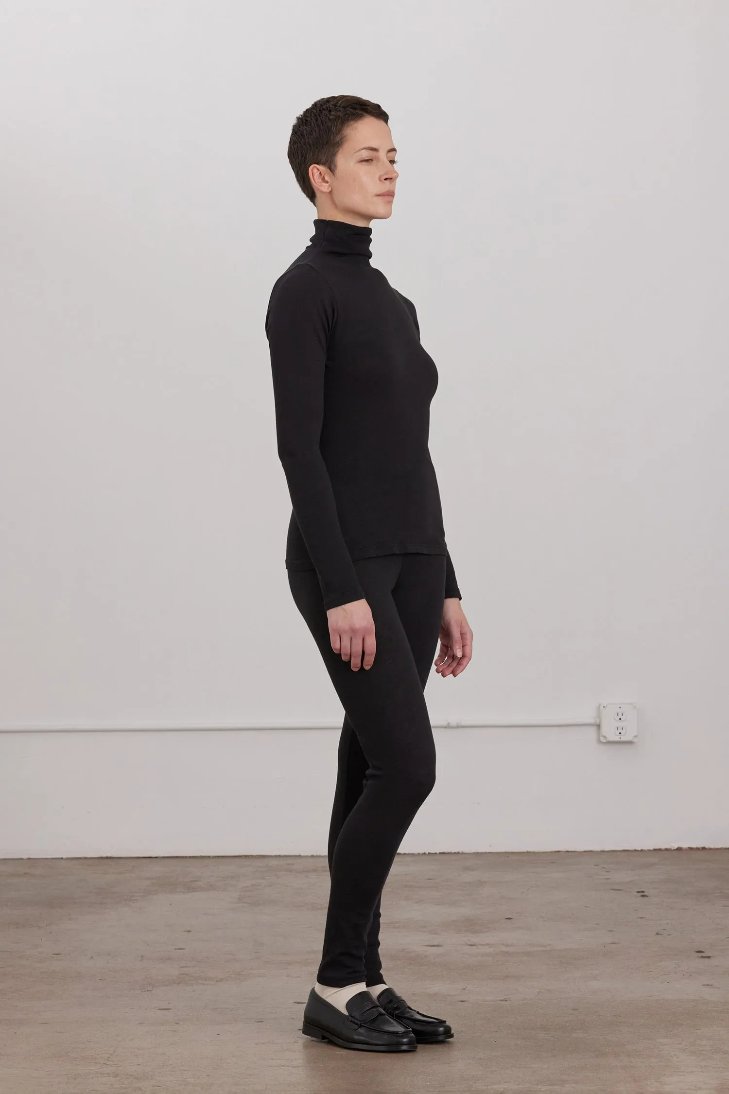 ORGANIC COTTON CASHMERE LEGGINGS / BLACK sold by Black Crane product image thumbnail 4