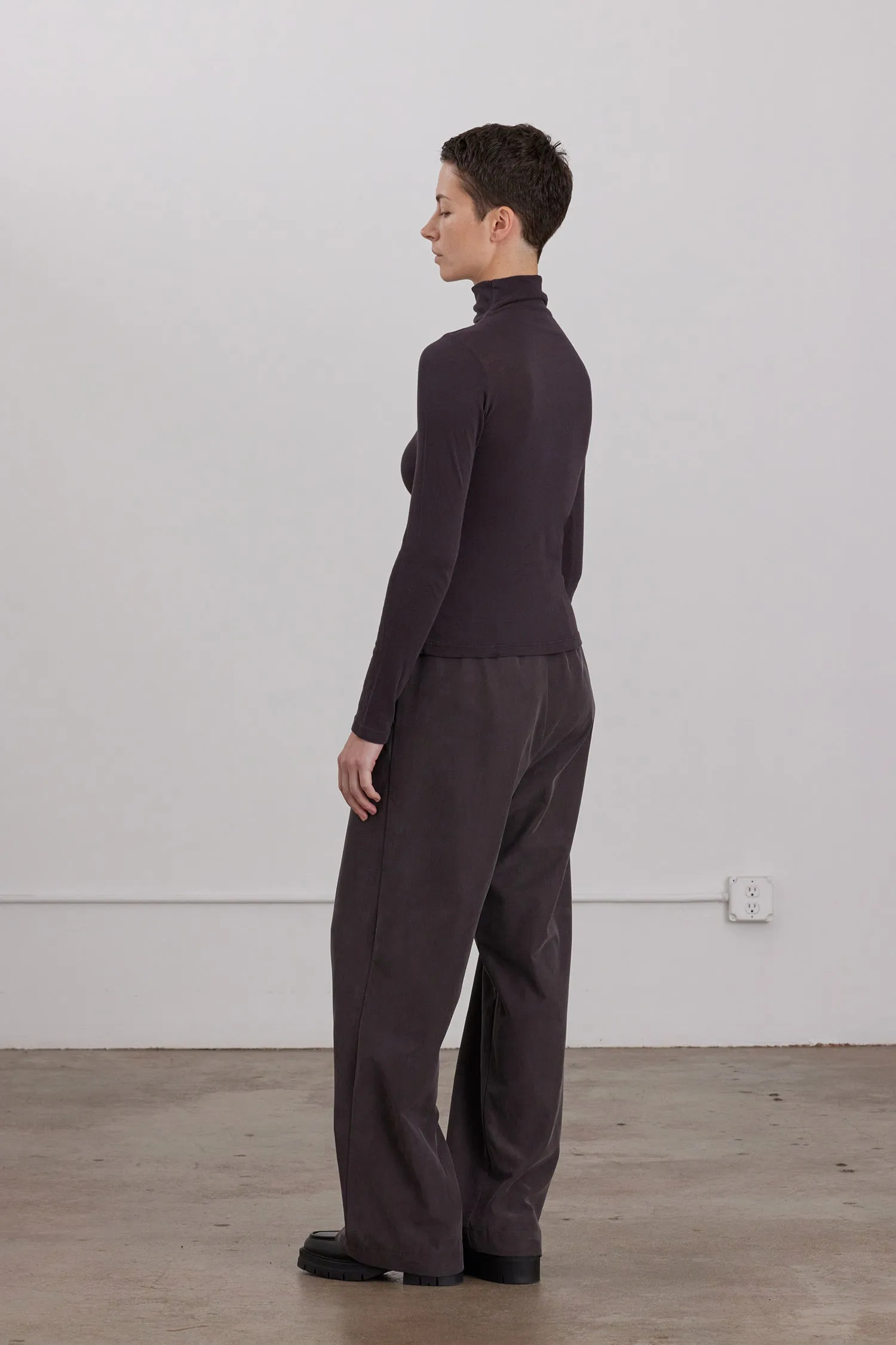 ORGANIC COTTON CASHMERE TURTLE NECK LONG SLEEVE / DK. PLUM sold by Black Crane product image thumbnail 5