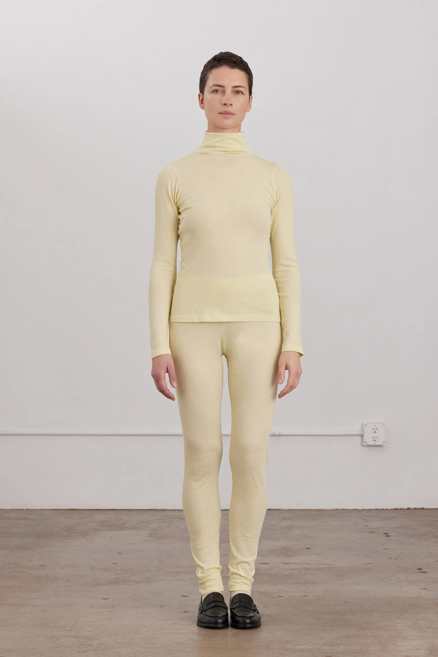 ORGANIC COTTON CASHMERE TURTLE NECK LONG SLEEVE / CUSTARD sold by Black Crane product image thumbnail 2