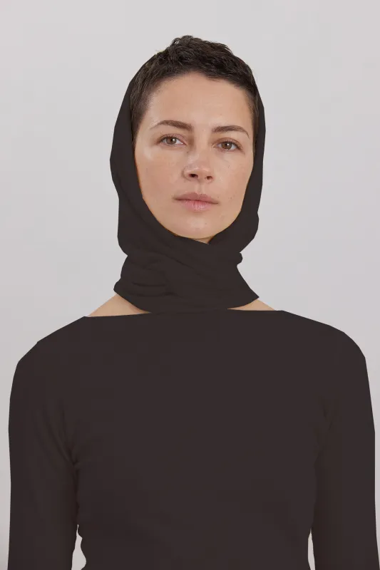 ORGANIC COTTON CASHMERE TRIANGLE SCARF / DK. PLUM made by Black Crane