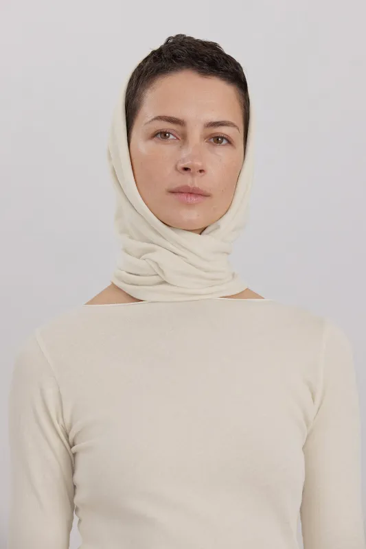 ORGANIC COTTON CASHMERE TRIANGLE SCARF / NATURAL made by Black Crane