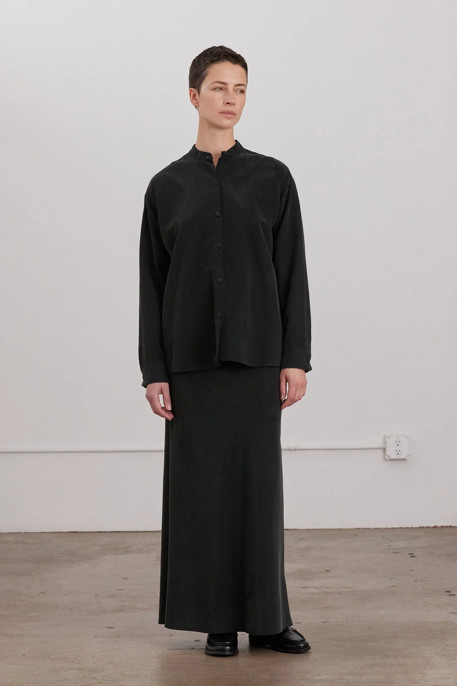 MAO COLLAR SHIRTS / BLACK sold by Black Crane product image thumbnail 5