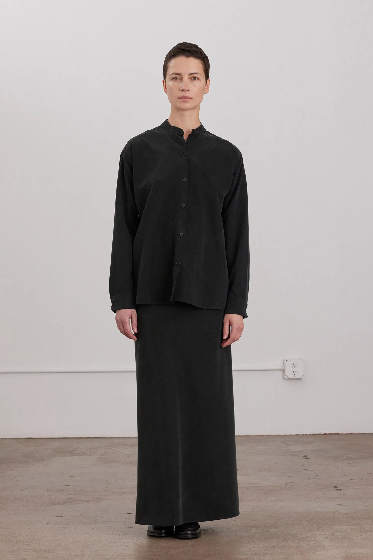 MAO COLLAR SHIRTS / BLACK sold by Black Crane product image thumbnail 2