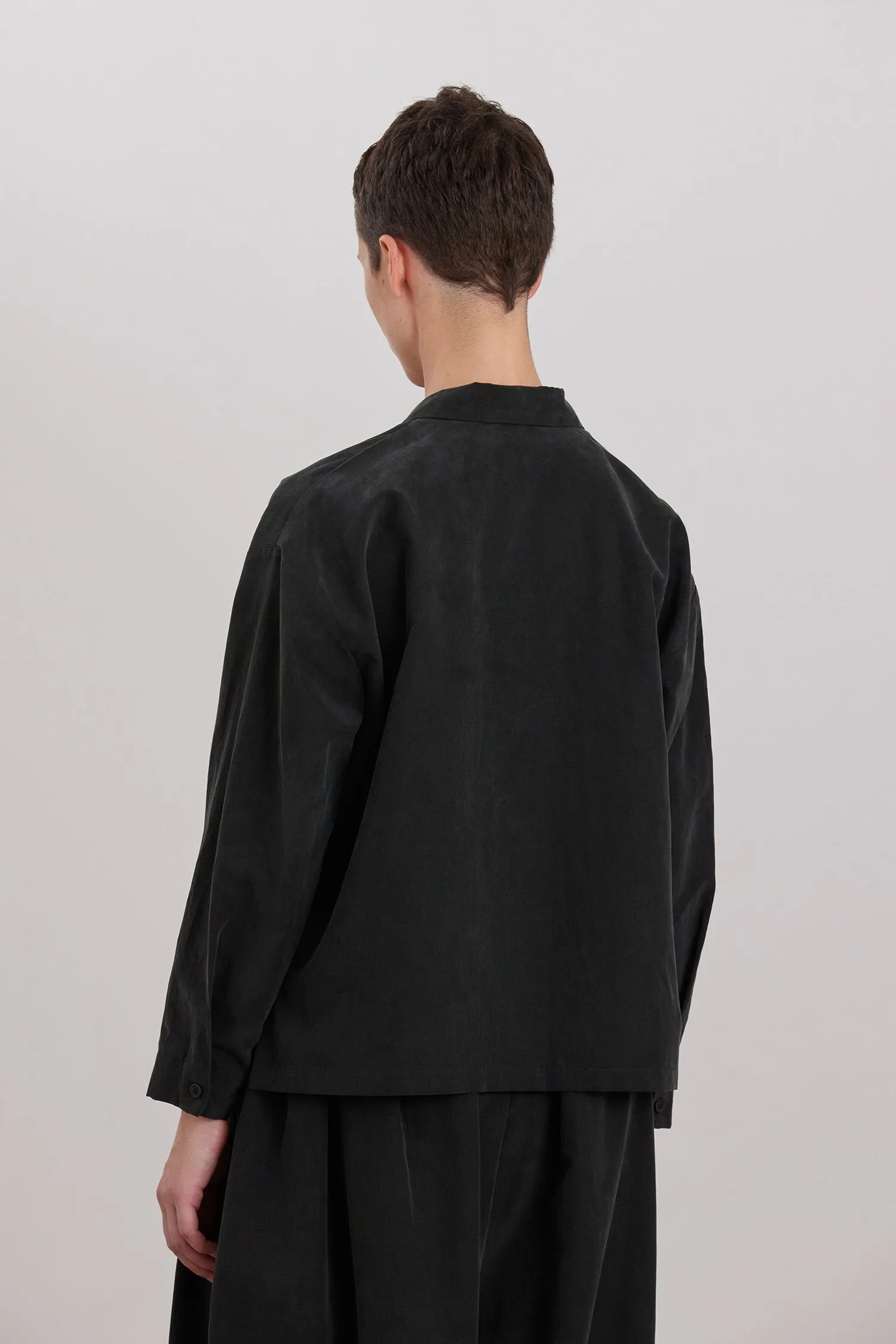 CROPPED L/S SHIRTS / BLACK sold by Black Crane product image thumbnail 4