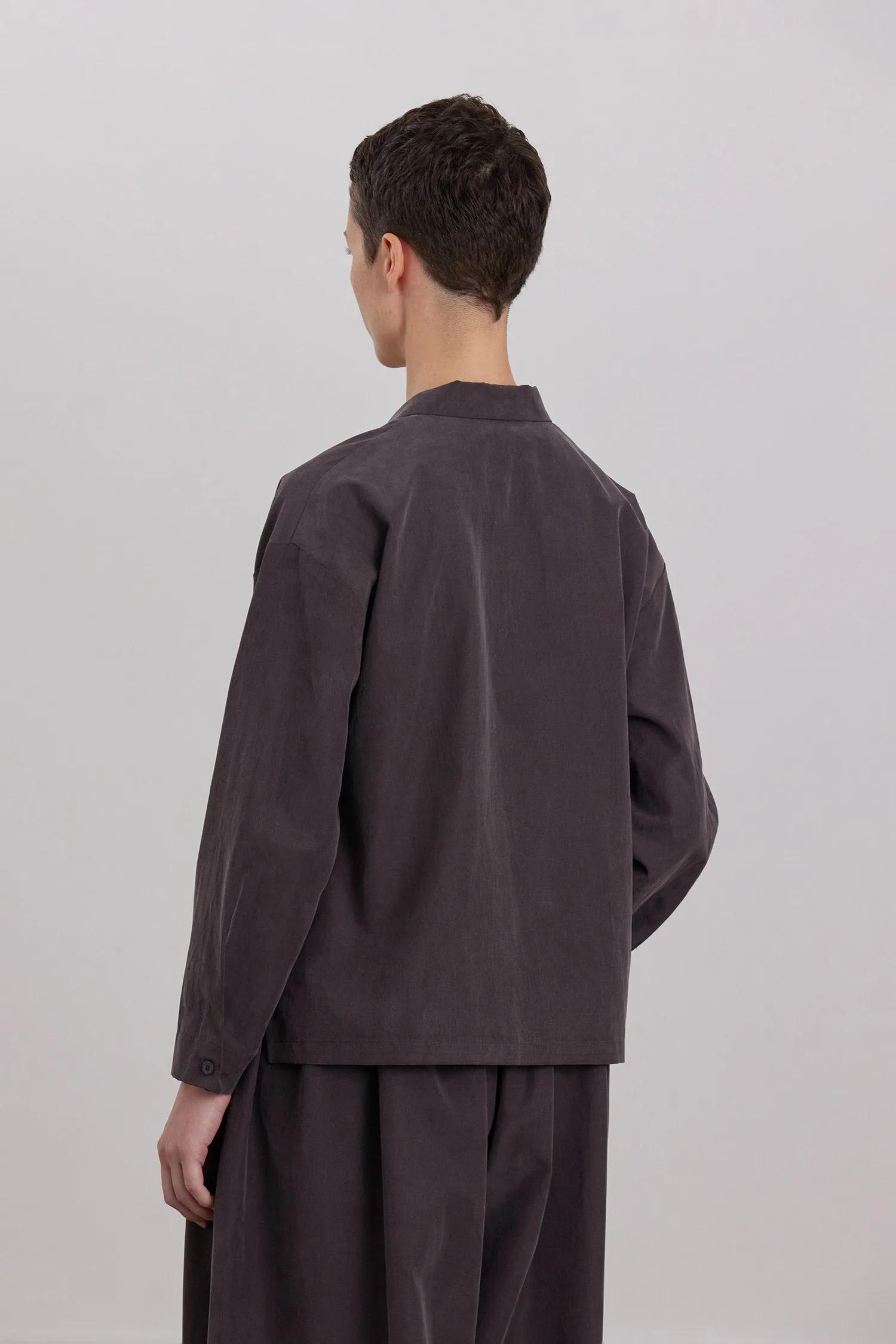 CROPPED L/S SHIRTS / DK. PLUM sold by Black Crane product image thumbnail 5