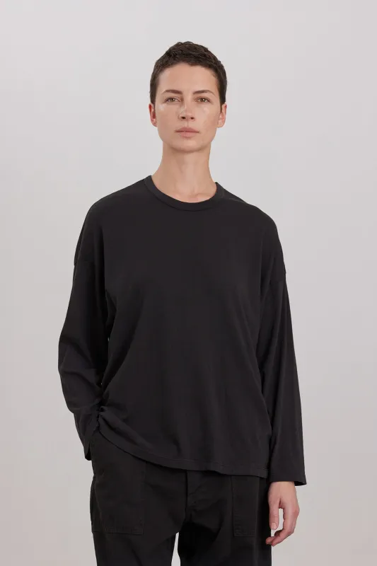 ORGANIC COTTON LOOSE FIT LONG SLEEVE / BLACK made by Black Crane