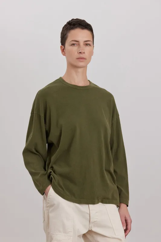 ORGANIC COTTON LOOSE FIT LONG SLEEVE / ARMY made by Black Crane