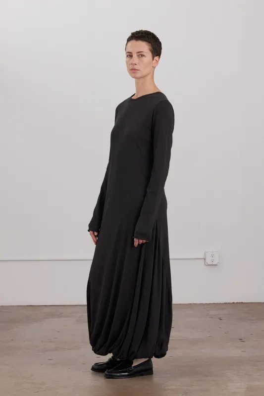 ORGANIC COTTON TWISTED DRESS / BLACK made by Black Crane