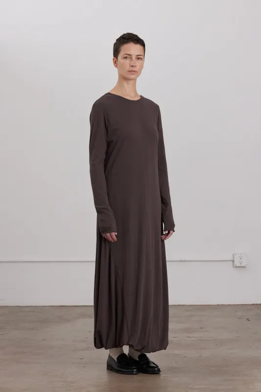 ORGANIC COTTON TWISTED DRESS / DK. PLUM made by Black Crane