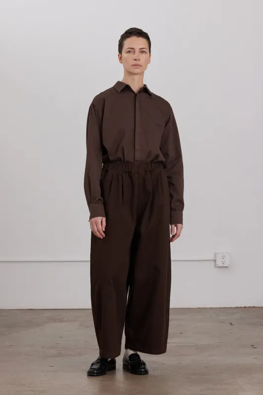 WIDE PANTS / DK. CACAO made by Black Crane