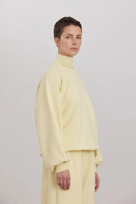 ORGANIC COTTON CASHMERE RAGLAN SWEATSHIRT / CUSTARD made by Black Crane
