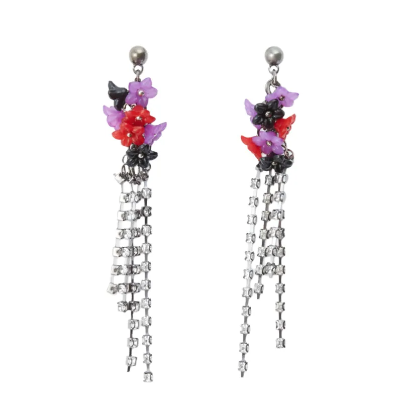 FLOWER BOUQUET EARRINGS - HOT PINK MULTI made by Rachel Comey