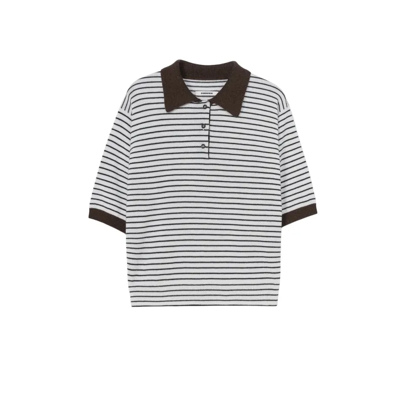 MERINO WOOL STRIPED POLO made by Cordera