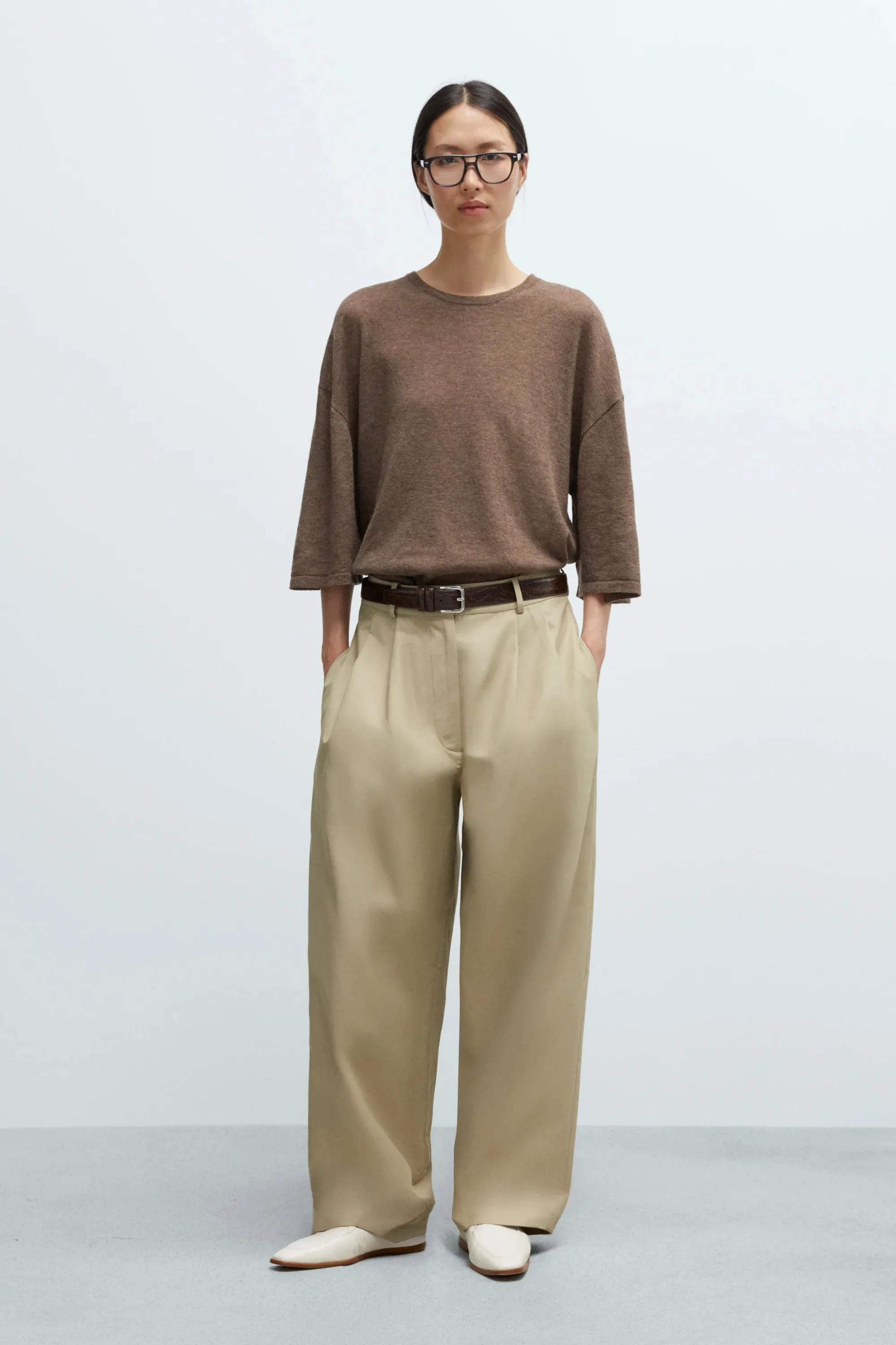 MERINO WOOL OVERSIZED T-SHIRT - DEEP TAUPE sold by Ali Golden product image thumbnail 3