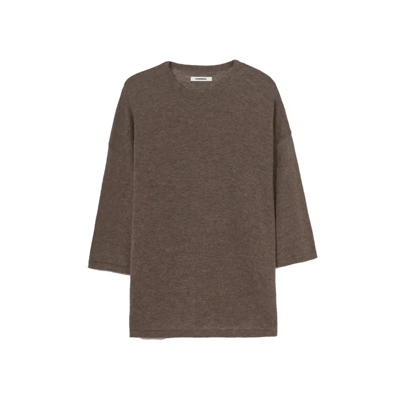 MERINO WOOL OVERSIZED T-SHIRT - DEEP TAUPE sold by Ali Golden