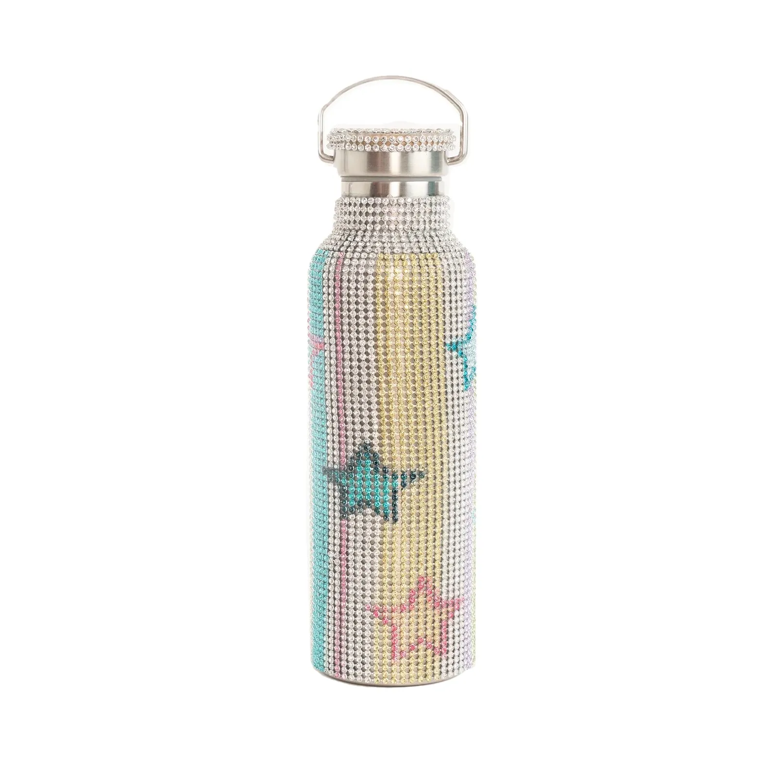 RHINESTONE WATER BOTTLE - STAR STRIPE MULTI sold by Ali Golden