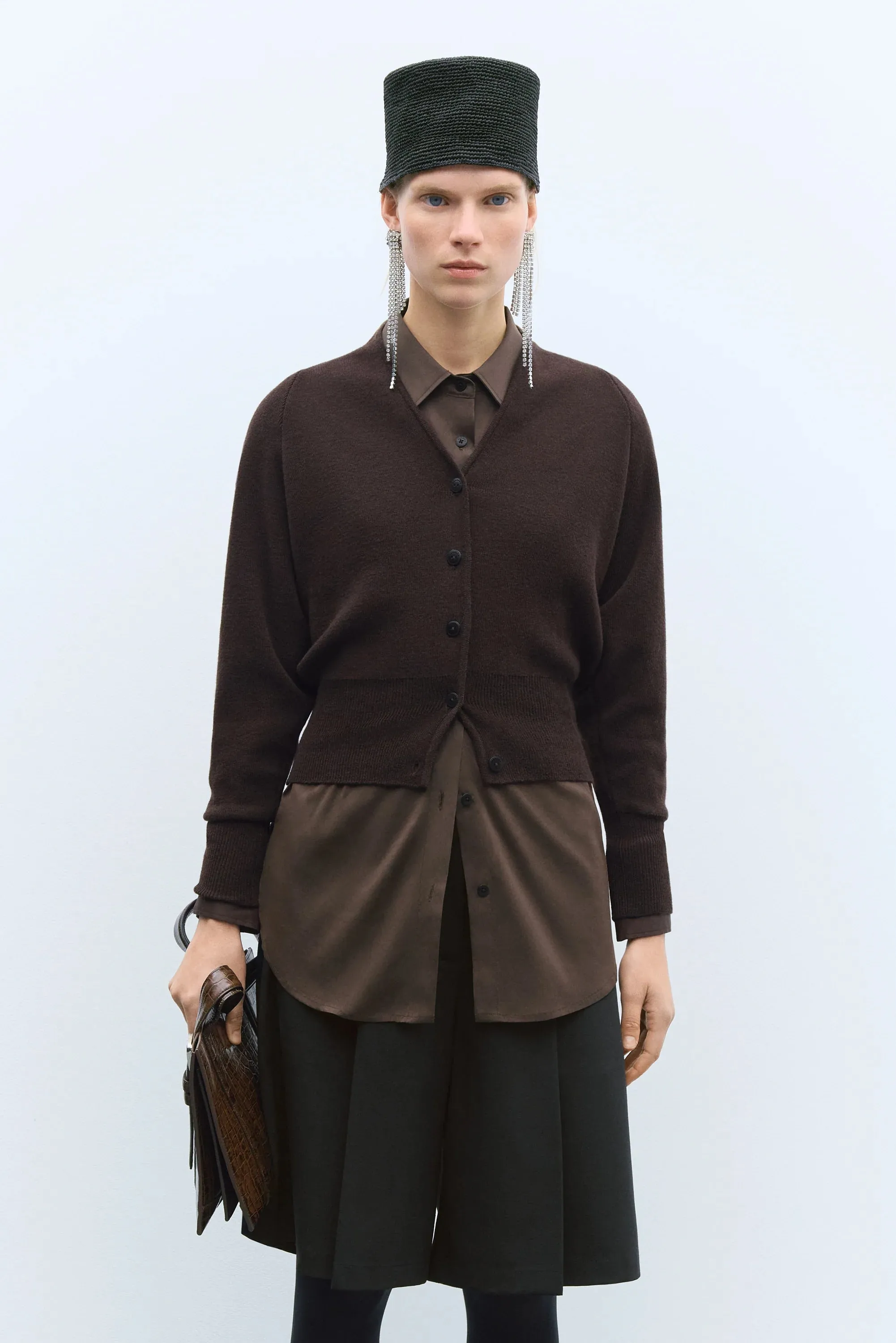 MERINO & CASHMERE CARDIGAN - BROWN sold by Ali Golden product image thumbnail 3