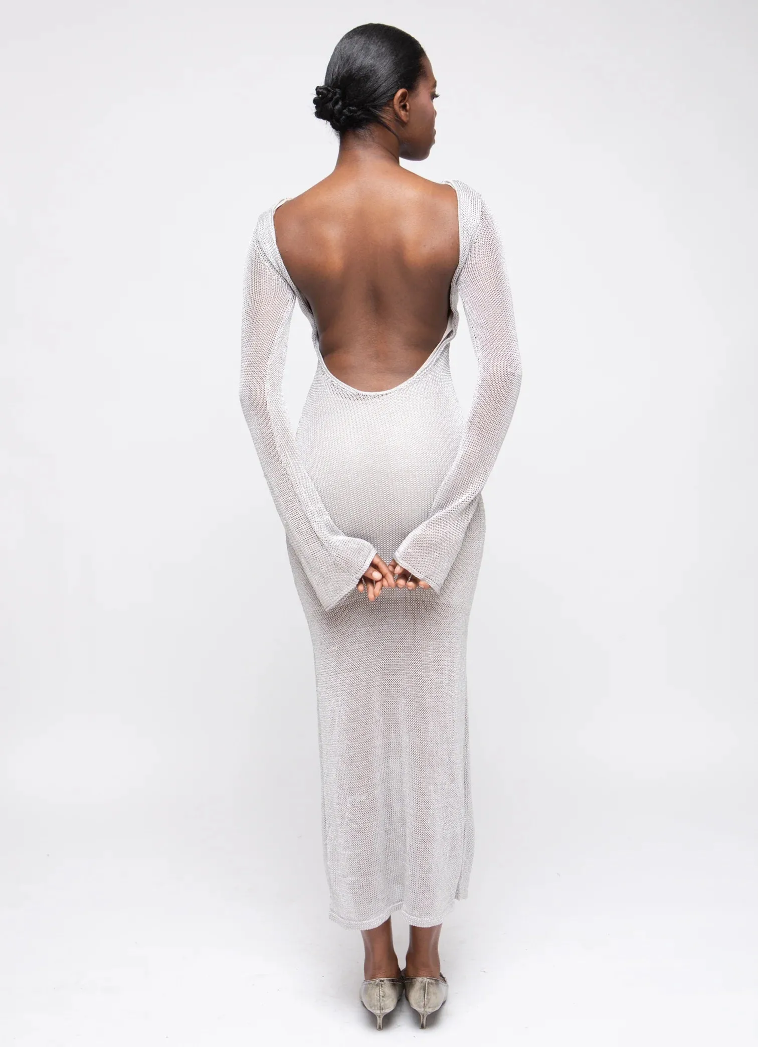 ESTELLE KNIT DRESS - SILVER sold by Ali Golden product image thumbnail 5