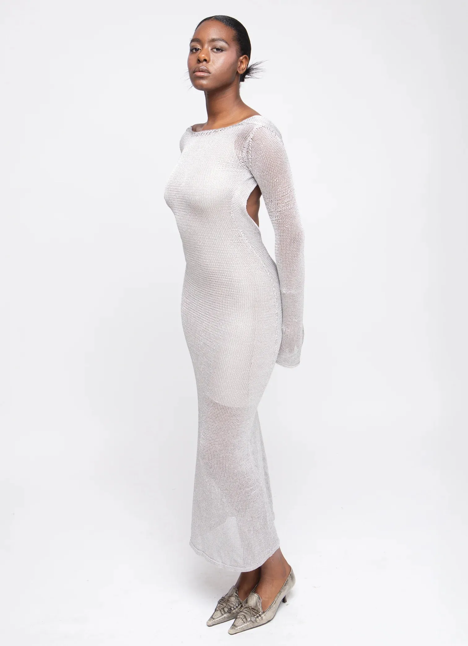 ESTELLE KNIT DRESS - SILVER sold by Ali Golden product image thumbnail 3