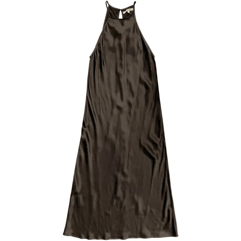 HIGH NECK BIAS DRESS - DARK TAUPE made by Ali Golden