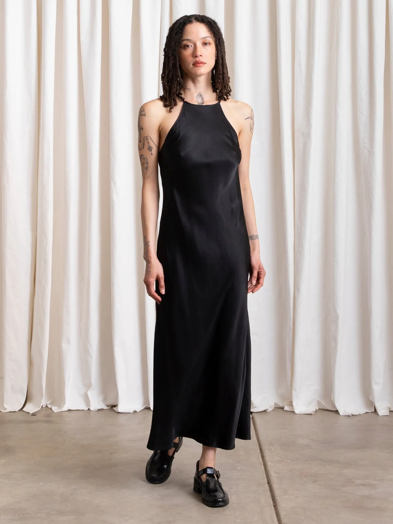 HIGH NECK BIAS DRESS - DARK TAUPE sold by Ali Golden product image thumbnail 5