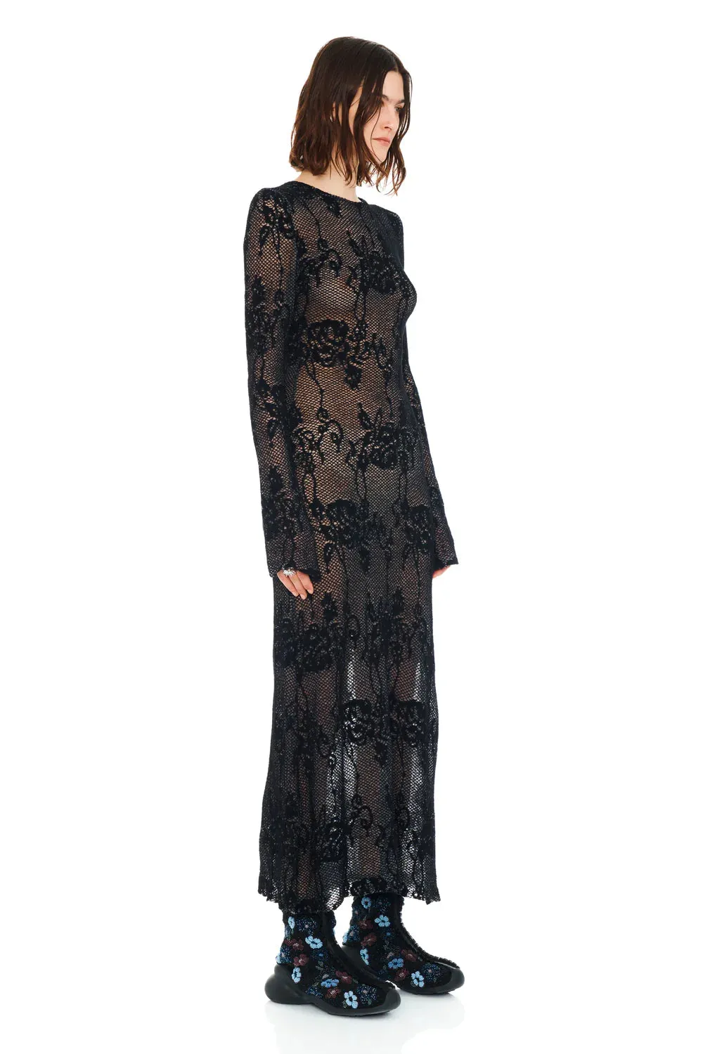 YURI DRESS - BLACK KNIT LACE sold by Ali Golden product image thumbnail 4