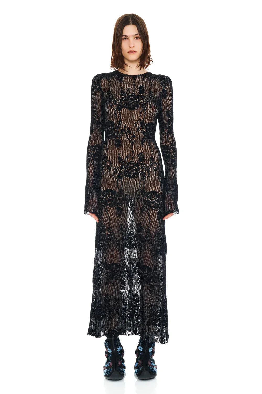 YURI DRESS - BLACK KNIT LACE sold by Ali Golden product image thumbnail 2