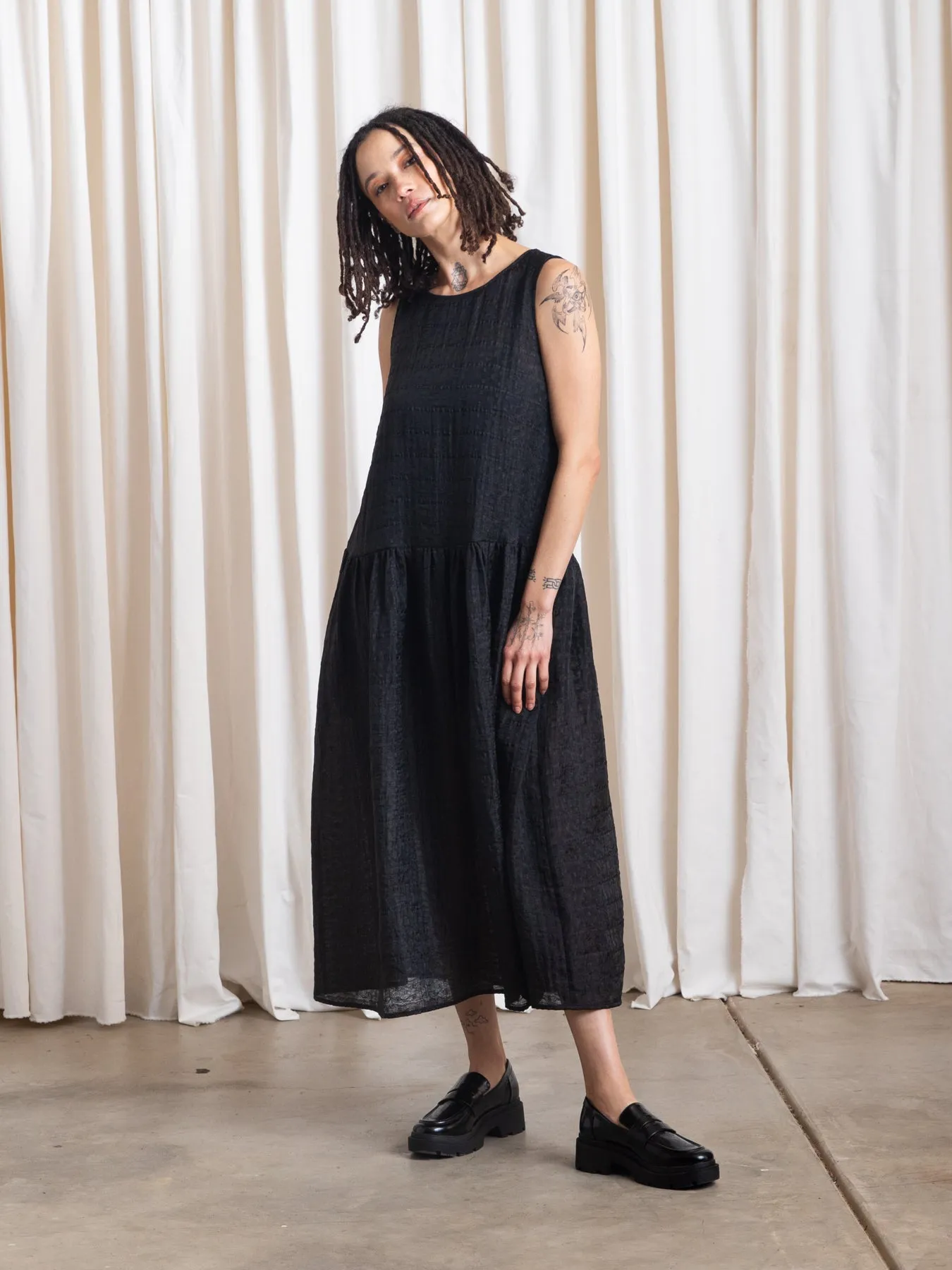 SAMPLE - DROP WAIST TANK DRESS - BLACK sold by Ali Golden product image thumbnail 4