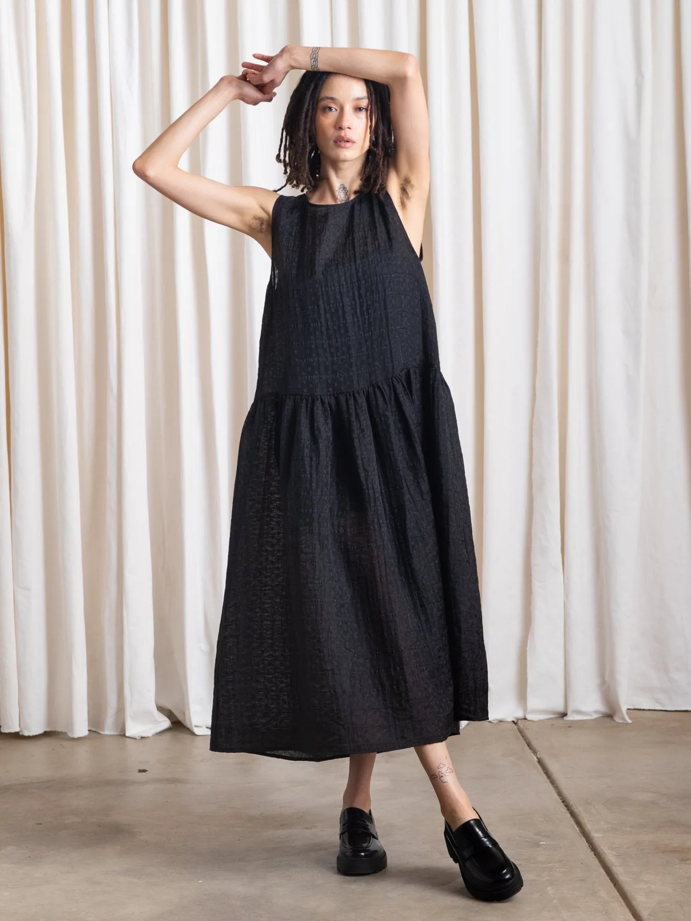 SAMPLE - DROP WAIST TANK DRESS - BLACK sold by Ali Golden product image thumbnail 5