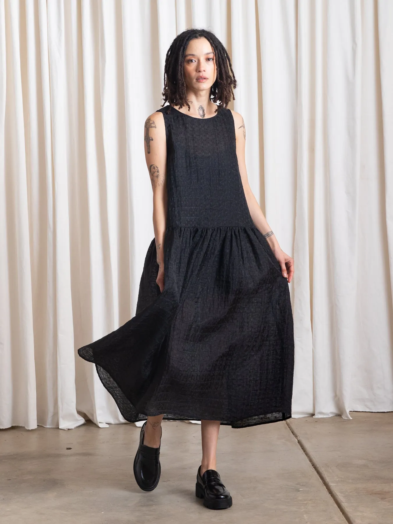 SAMPLE - DROP WAIST TANK DRESS - BLACK sold by Ali Golden product image thumbnail 3