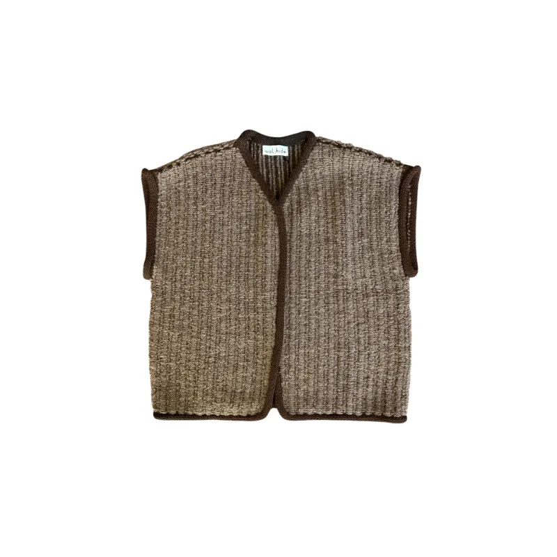 KNIT WEAVE VEST - LOAM sold by Ali Golden