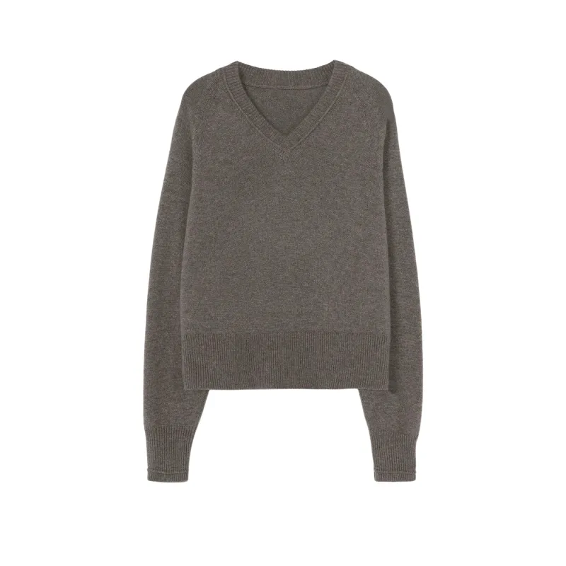 CASHMERE V-NECK SWEATER - TAUPE made by Cordera